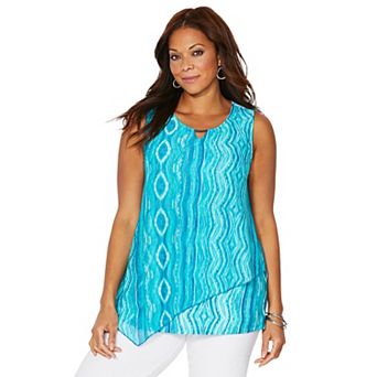 Catherines Women's Plus Size Petite Monterey Mesh Tank