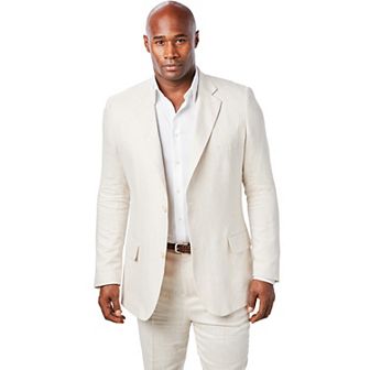 KingSize Men's Big & Tall Linen Blend Two-Button Suit Jacket