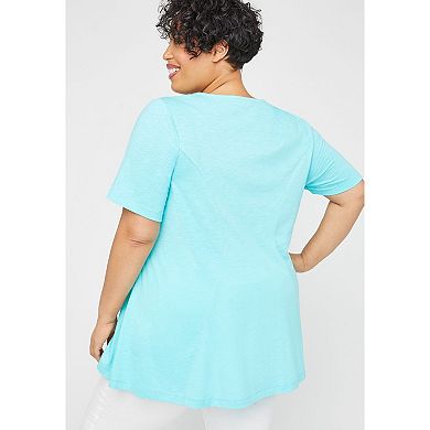 Catherines Women's Plus Size Collar Trim Swing Tunic