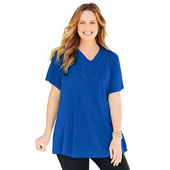 Catherines Women's Plus Size Collar Trim Swing Tunic