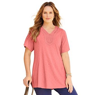 Catherines Women's Plus Size Collar Trim Swing Tunic