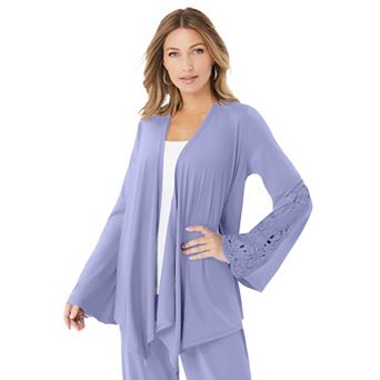 Plus-Size Tiered Short-Sleeve Georgette Tunic & Pants Set