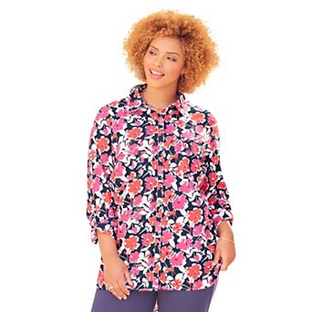 Catherines Women's Plus Size Liz&Me Camp Shirt