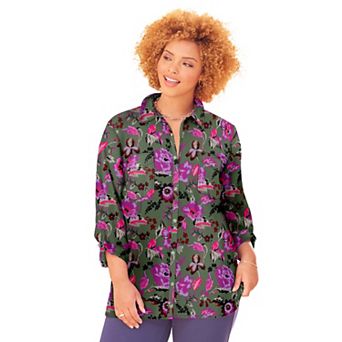 Catherines Women's Plus Size Liz&Me Camp Shirt