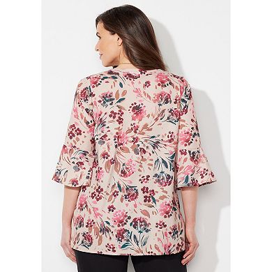 Catherines Women's Plus Size Georgette Pintuck Blouse