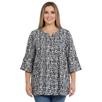 Catherines Women's Plus Size Georgette Pintuck Blouse