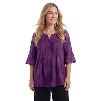 Catherines Women's Plus Size Georgette Pintuck Blouse