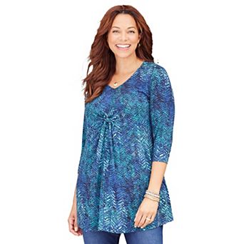Catherines Women's Plus Size Twist Front Top