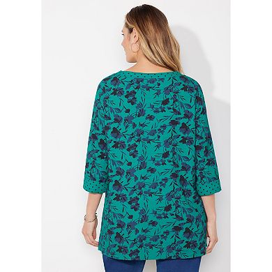 Catherines Women's Plus Size Liz&Me Boatneck Top