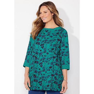 Catherines Women's Plus Size Liz&Me Boatneck Top