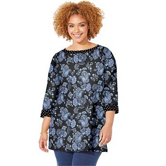 Catherines Women's Plus Size Liz&Me Boatneck Top