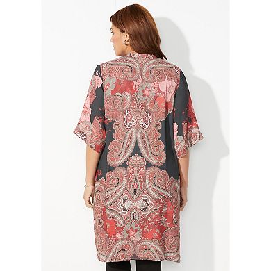 Catherines Women's Plus Size Luxe Georgette Long wrap
