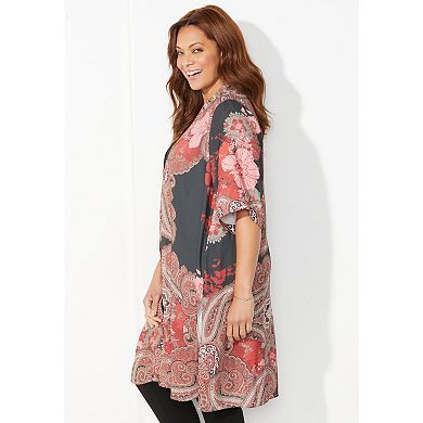Catherines Women's Plus Size Luxe Georgette Long wrap
