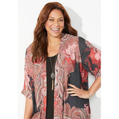 Catherines Women's Plus Size Luxe Georgette Long wrap
