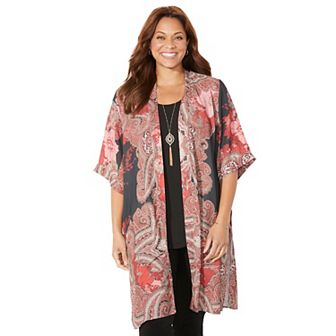 Catherines Women's Plus Size Luxe Georgette Long wrap