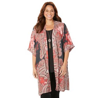 Catherines Women's Plus Size Luxe Georgette Long wrap