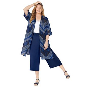 Catherines Women's Plus Size Luxe Georgette Long wrap