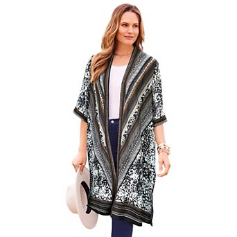 Catherines Women's Plus Size Luxe Georgette Long wrap
