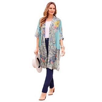 Catherines Women's Plus Size Luxe Georgette Long wrap