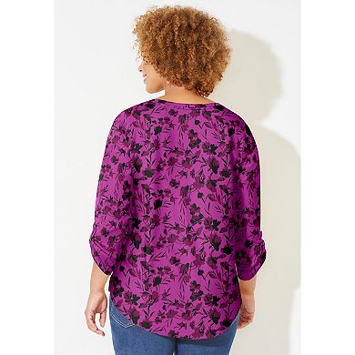 Catherines Women's Plus Size Liz&Me V-Neck Top