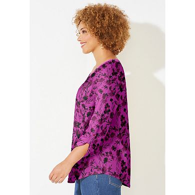 Catherines Women's Plus Size Liz&Me V-Neck Top