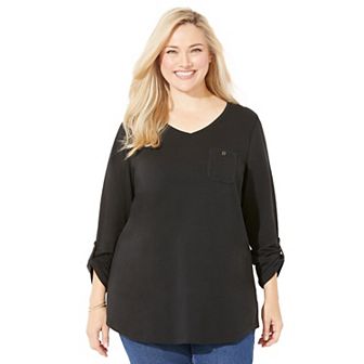 Catherines Women's Plus Size Liz&me V-neck Top
