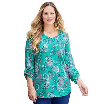 Catherines Women's Plus Size Liz&Me V-Neck Top