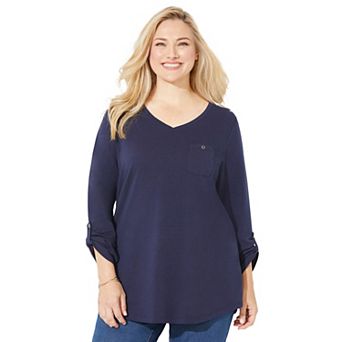 Catherines Women's Plus Size Liz&Me V-Neck Top