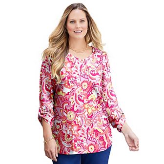 Catherines Women's Plus Size Liz&me V-neck Top