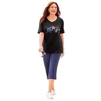 Catherines Women's Plus Size Stars & Shine Tee