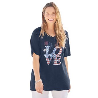 Catherines Women's Plus Size Stars & Shine Tee