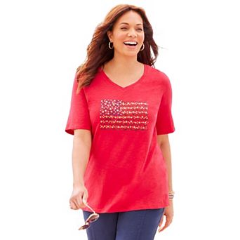 Catherines Women's Plus Size Stars & Shine Tee