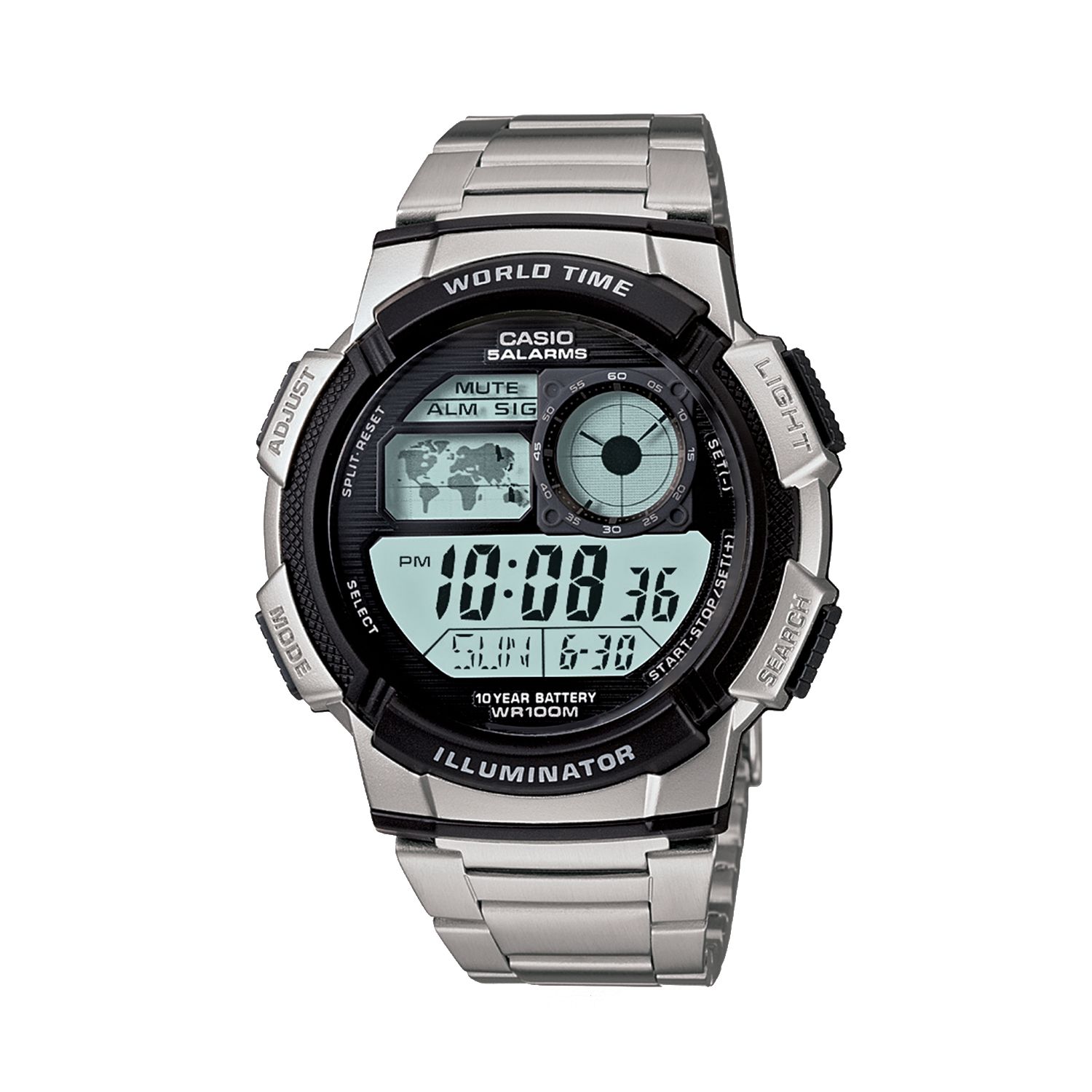 how to set casio illuminator analog time