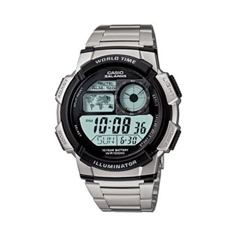 Casio Men's Illuminator Stainless Steel Digital Chronograph Watch - AE1000WD-1AV