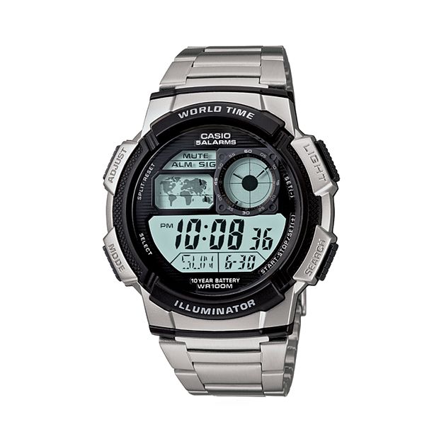 Casio Men s Illuminator Stainless Steel Digital Chronograph Watch