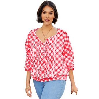 Woman Within Women's Plus Size Pintuck Shirt