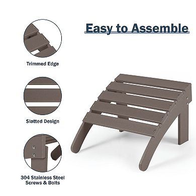 Aoodor All-Weather Adirondack Ottoman, Footrest for Adirondack chair