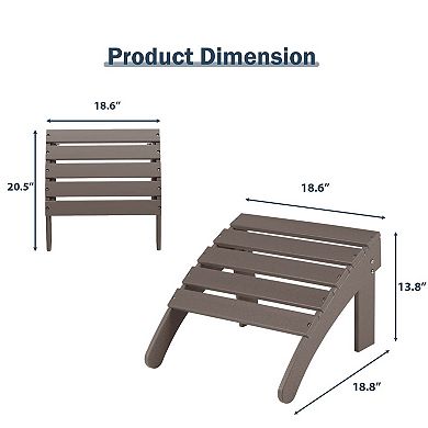 Aoodor All-Weather Adirondack Ottoman, Footrest for Adirondack chair