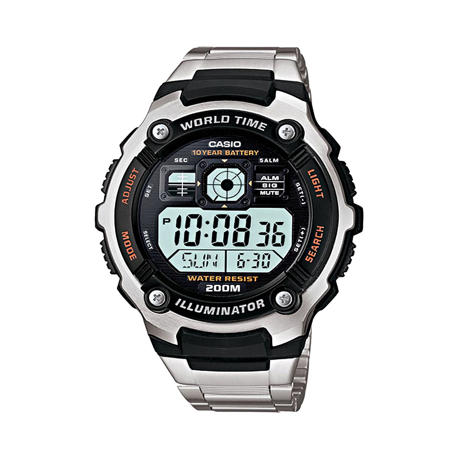 stainless steel digital watch