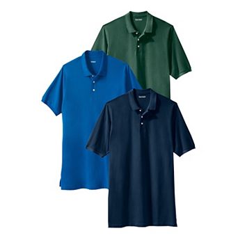 KingSize Men's Big & Tall 3-Pack Longer Length Pique Polos