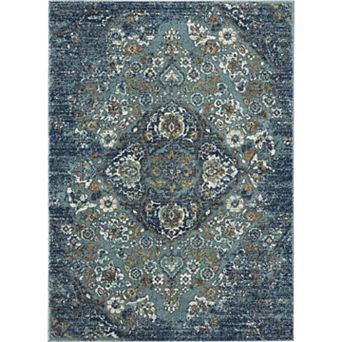 Luxe Weavers Distressed Floral Area Rug