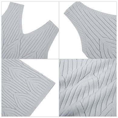 Womens V Neck Sleeveless Sweaters Vest Casual Knit Pullover Tank Tops Summer Cami Shirt