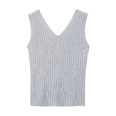 Womens V Neck Sleeveless Sweaters Vest Casual Knit Pullover Tank Tops Summer Cami Shirt