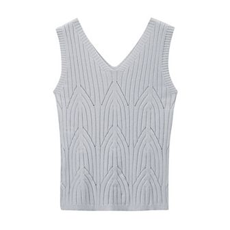 Womens V Neck Sleeveless Sweaters Vest Casual Knit Pullover Tank Tops Summer Cami Shirt