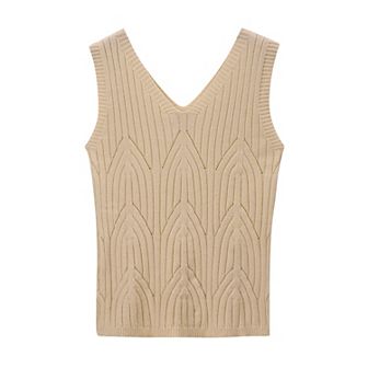 Womens V Neck Sleeveless Sweaters Vest Casual Knit Pullover Tank Tops Summer Cami Shirt