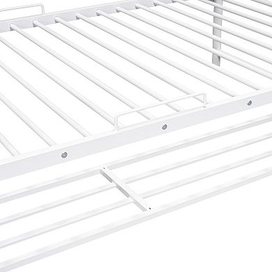 Merax Metal Bunk Bed With Shelf And Guardrails