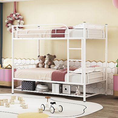 Merax Metal Bunk Bed With Shelf And Guardrails