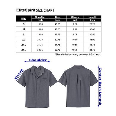 Men's Linen Shirts Short Sleeve Casual Button Down Shirts Cotton Summer Beach Shirt With Pocket