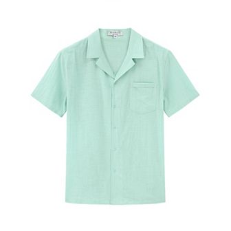 Men's Linen Shirts Short Sleeve Casual Button Down Shirts Cotton Summer Beach Shirt With Pocket