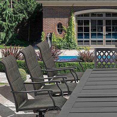 Aoodor Outdoor 360-degree Swivel Dining Chairs Set Of 2, Ergonomic Designed